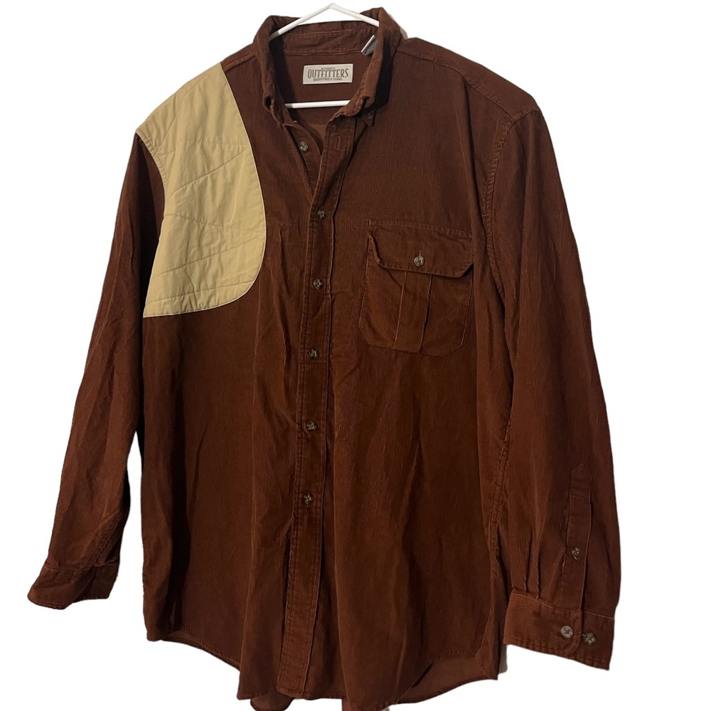 ROUNDTREE & YORKE Authentic Outfitters Padded Shoulder Burgundy Shirt Si…